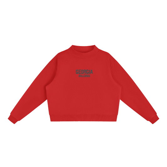 Georgia Embroidered Mock-Neck