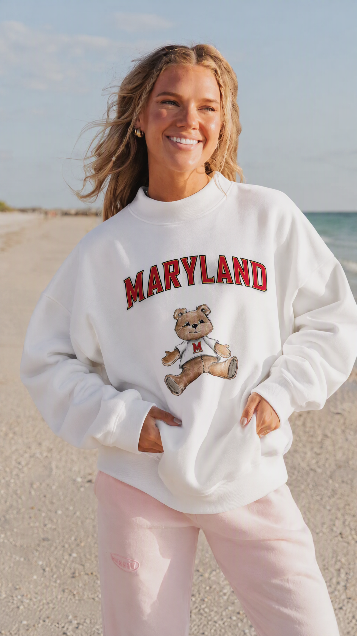 University of Maryland Mock-Neck Crew Sweatshirt