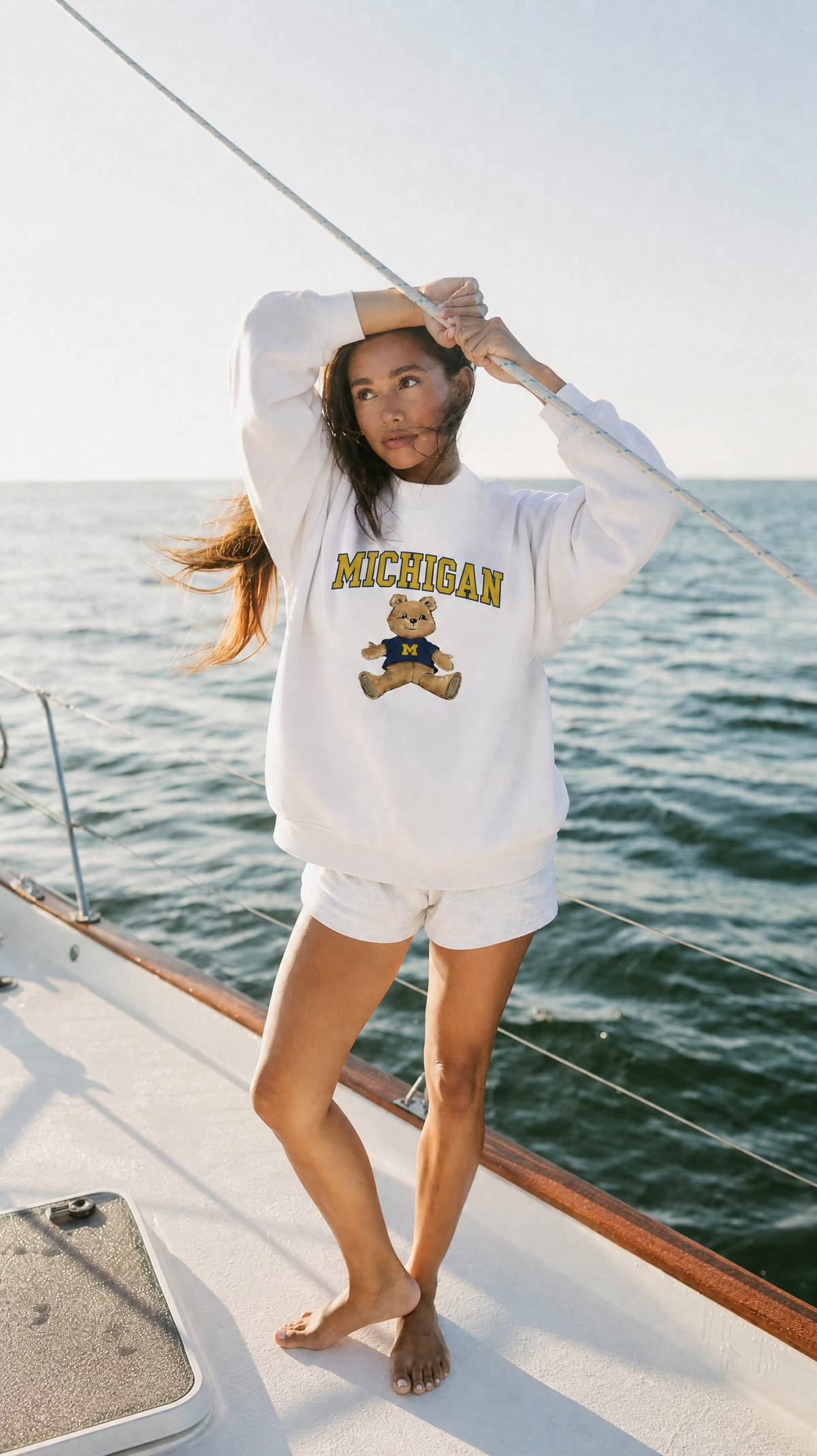 University of Michigan Mock Neck Crew Sweatshirt